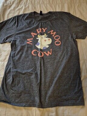 Arthur Mary Moo Cow Grey Graphic Tee T Shirt. Size L